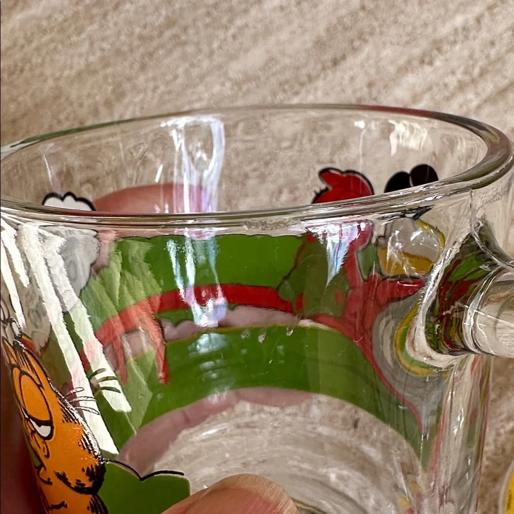 Set 3 McDonalds Garfield 1978 Clear Glass Mugs Cups Jim Davis Vintage McDonalds - Picture 16 of 16
